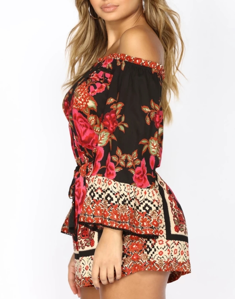 Floral printed romper. - Picture 4 of 4